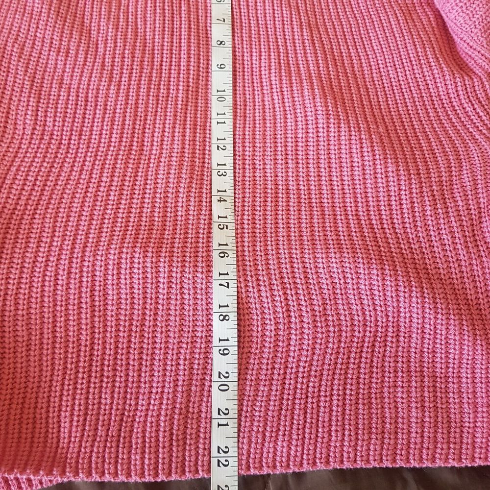 Blush & Bloom Womens Sweater Pink Sz Large Ribbed Oversized Honeycomb Side Tied - Picture 12 of 12